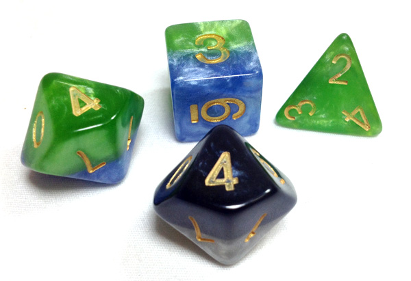 Halfsies dice close up